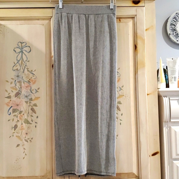 Silence + Noise Free People Slit  Skirt S rayon soft maxi gray/white - Picture 1 of 9